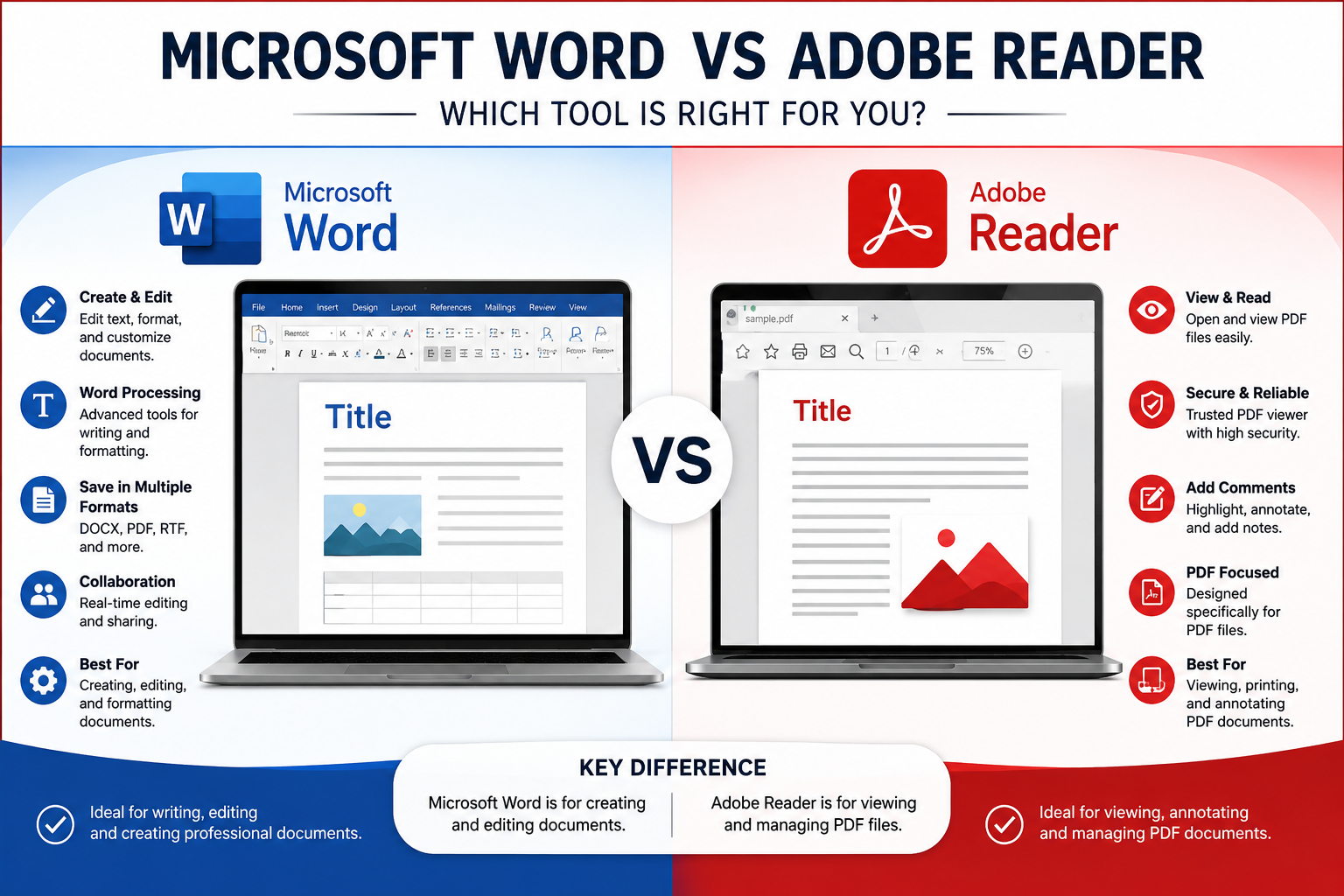 Microsoft Word vs Adobe Reader: Which Tool Is Better for Document Management in 2026?