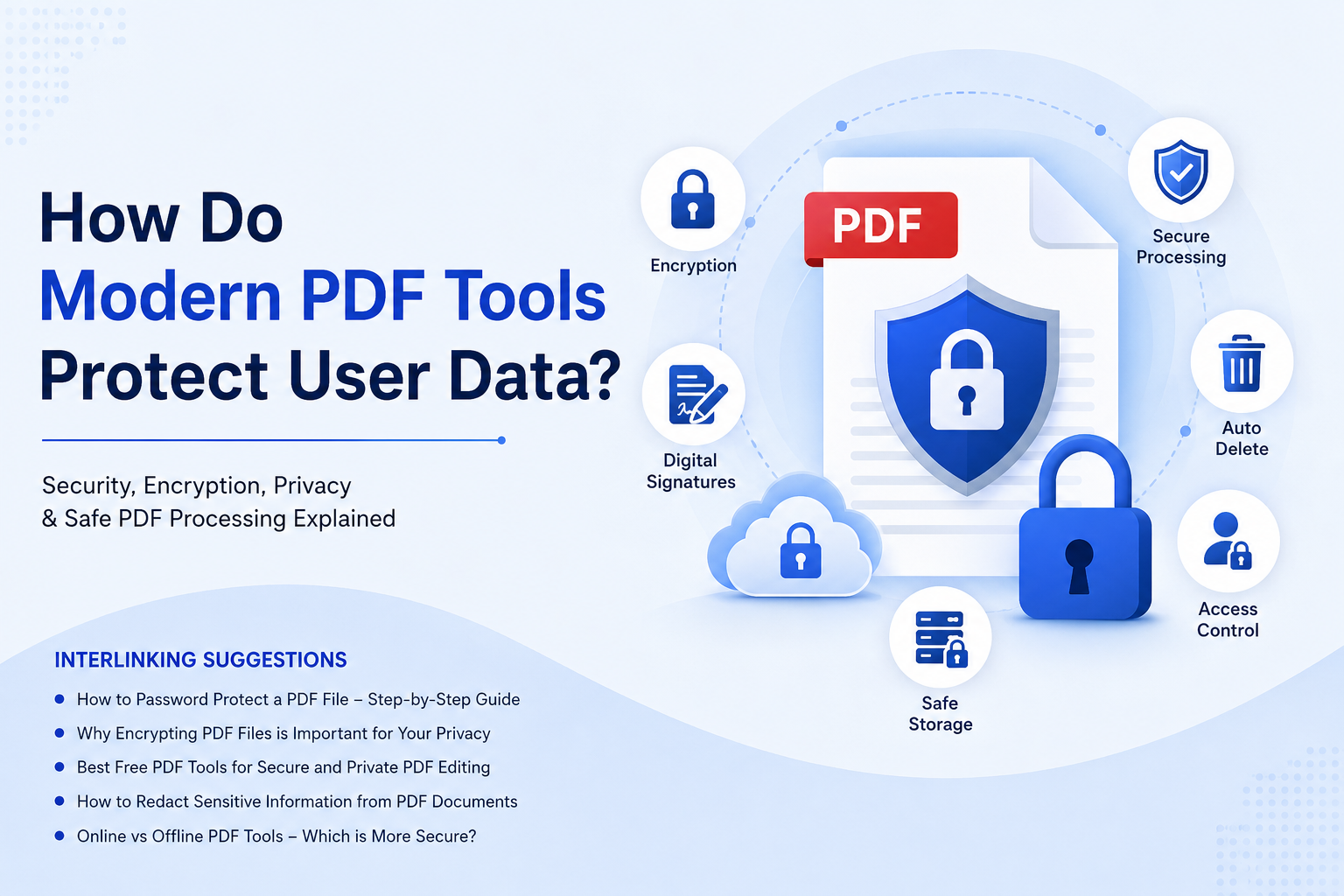 How do modern PDF tools protect user data?